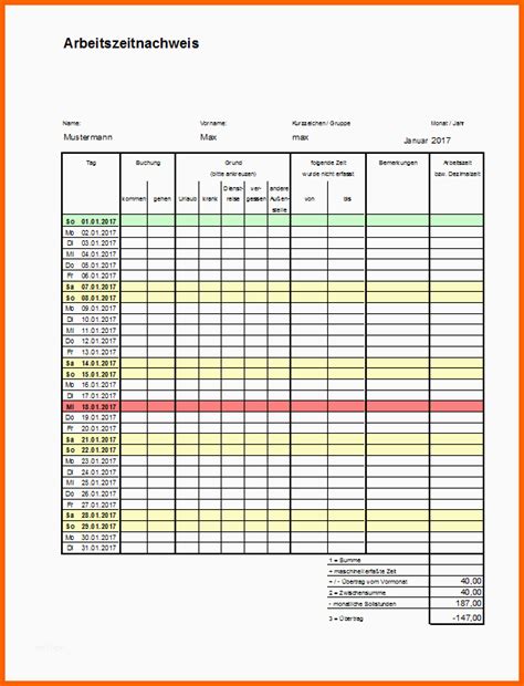 Fabelhaft Stundenzettel Datev Excel Werden Kostenlos Vorlagen 94269