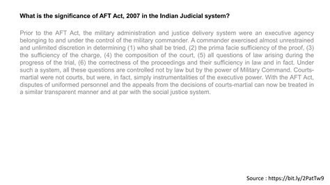 What is The Armed Forces Tribunal | PPT