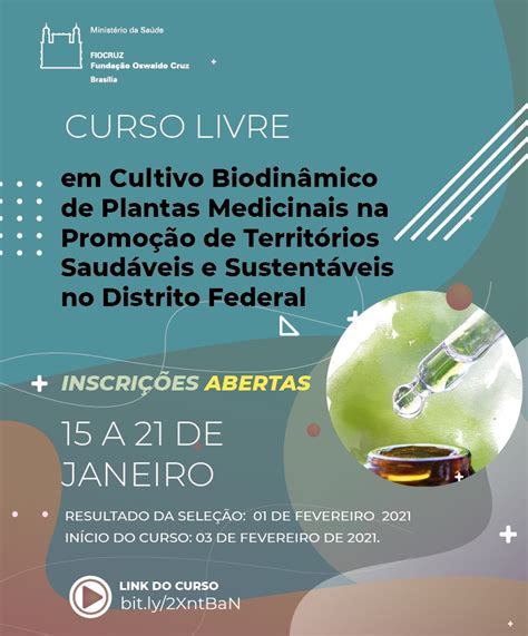 Curso livre em Cultivo Biodinâmico de Plantas Medicinais inscrições de