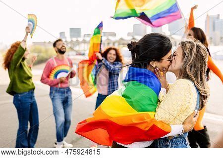 Lesbian Couple Kissing Image Photo Free Trial Bigstock