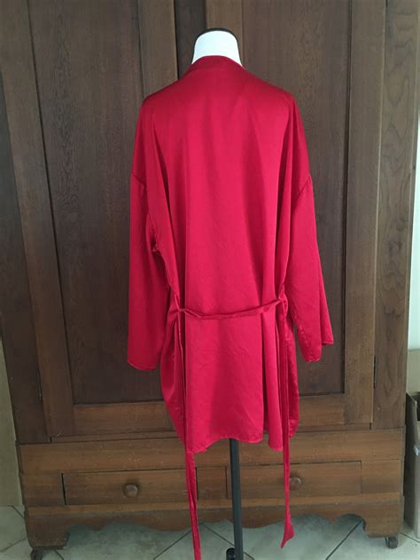 Silk Peignoir Set Victorias Secret Large Red Gold Label Etsy