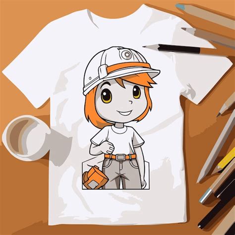 Diseño De Camiseta Con Una Niña De Dibujos Animados Bonita Trabajadora