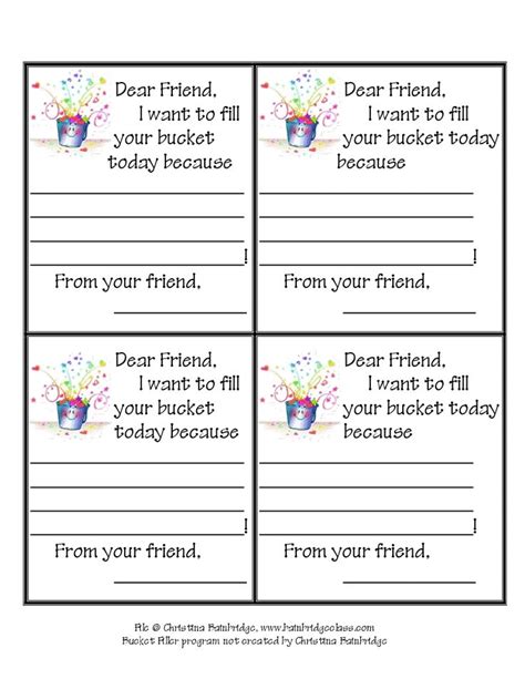 Bucket Filler Printables