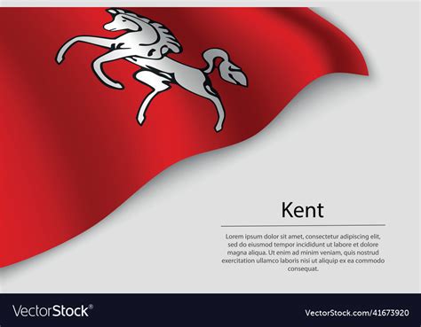 Wave flag of kent is a county england banner Vector Image