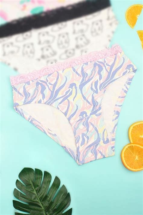 Buy Low Waist Abstract Print Bikini Panty In Multicolour With Lace Waist Cotton Online India