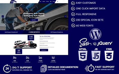 Autosup Emergency Auto Towing And Roadside Assistance Wordpress Theme