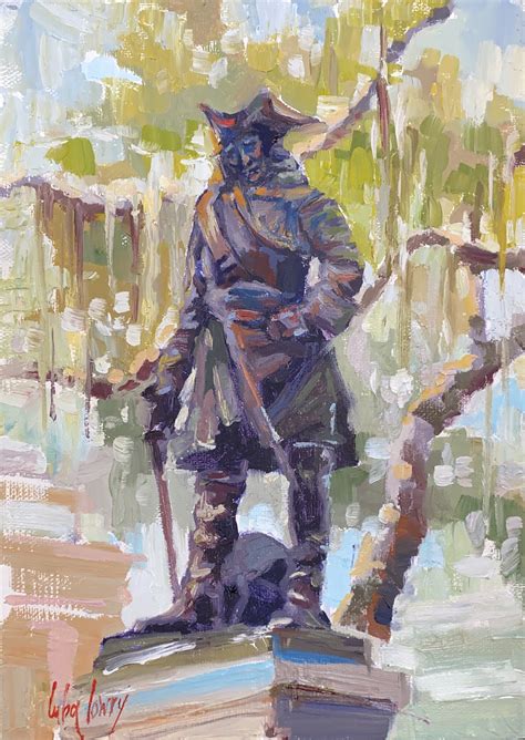 Plein Air painting of the James Edward Oglethorpe Statue in Savannah ...