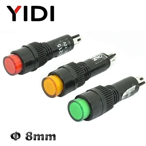 Pcs Nxd Mm Plastic Led Indicator Light V V V V Ac Dc