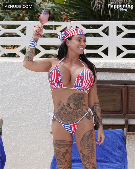 Katie Price Rocks Union Jack Bikini On Vacation In Spain AZNude