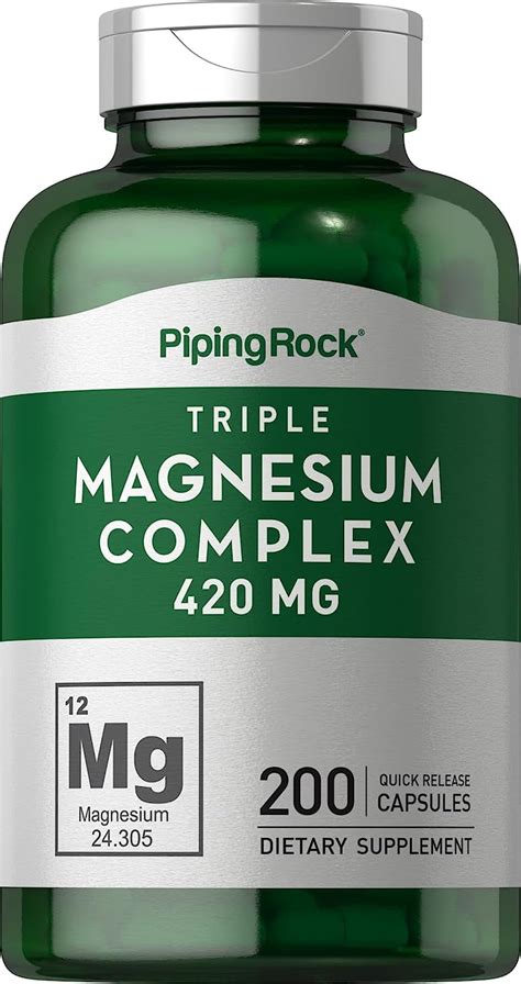 Triple Magnesium Complex 420 Mg 200 Capsules Magnesium Oxide Citrate And Aspartate