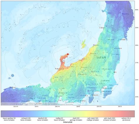 Schweres Erdbeben M In Ishikawa Japan Tsunami Warnung F R Das