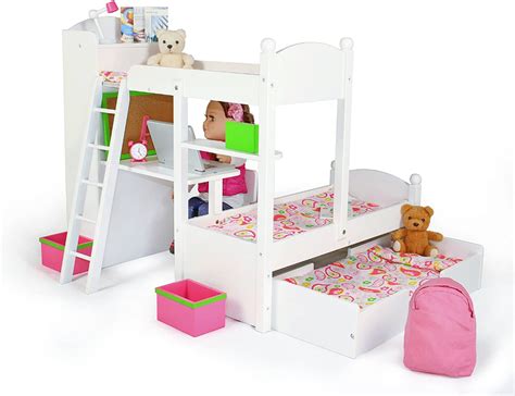 18 Inch Doll Bunk Bed Set W Trundle And Accessories Bedroom Set For