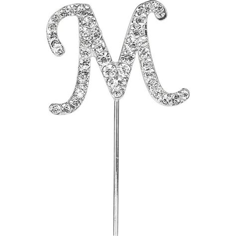 Letter M Beautiful Diamante Pick Cake And Cupcake Topper