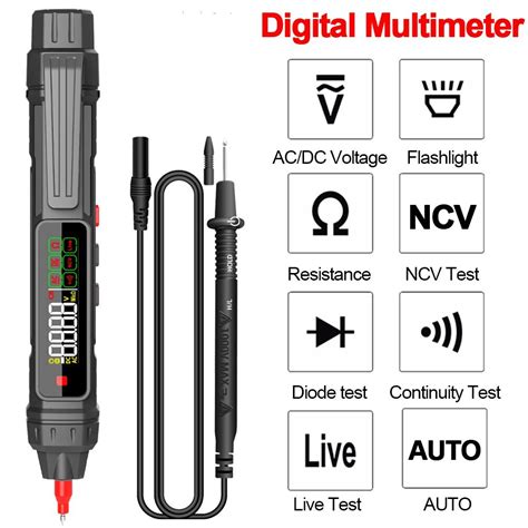 Mult Metro Digital Inteligente Alta Precis O Caneta Detector De Tens O