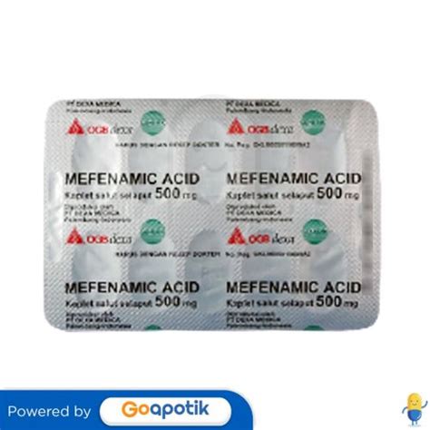 ASAM MEFENAMAT OGB DEXA MEDICA 500 MG KAPLET ANTI NYERI Kegunaan