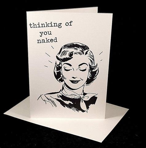 Thinking Of You Naked Funny Inappropriate Greeting Card Etsy