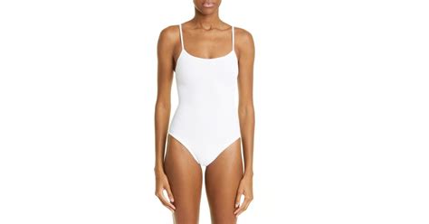 Hunza G Pamela Crinkle One Piece Swimsuit In White Lyst