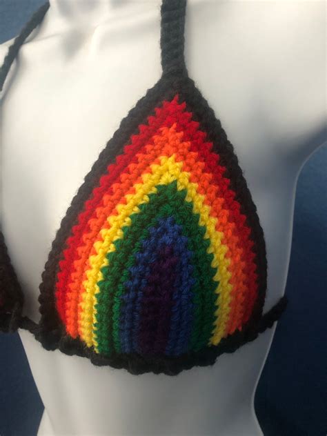 Rainbow Crochet Bikini Top Etsy