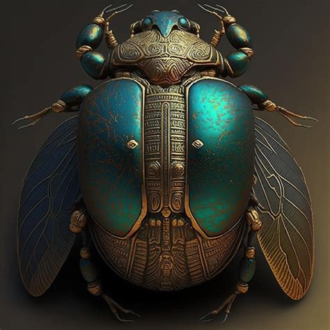 Premium Ai Image Ancient Egyptian Decorative Scarab Beetle