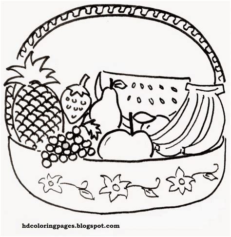 Fruit Basket Coloring Pages At Free Printable