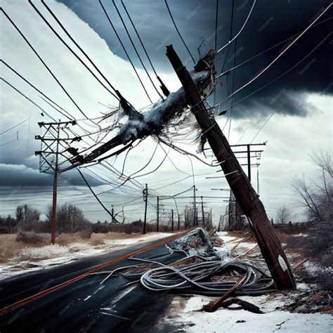 Premium Photo | Electrical damage and power line breakage after storm