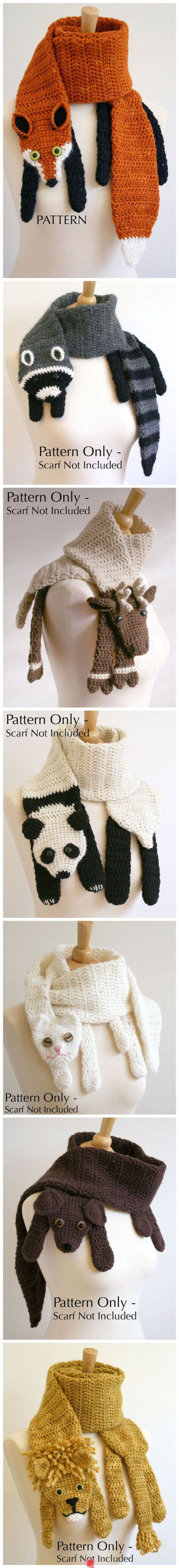 Digital Pdf Crochet Pattern For Fox Scarf Diy Fashion Tutorial Instant