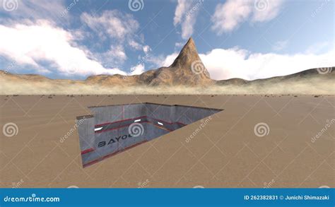 3d Rendering Of The Entrance To Underground Base Stock Illustration