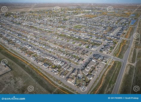 Aerial View Of Martensville In Central Saskatchewan Stock Image Image