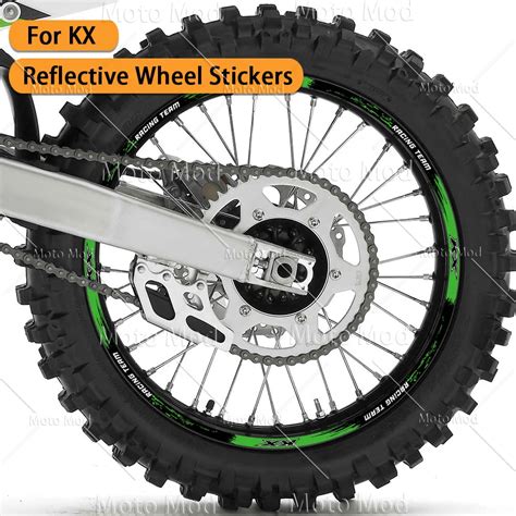 Светоотражающая наклейка на колесо для kawasaki KX 250 450 500 125 250X ...