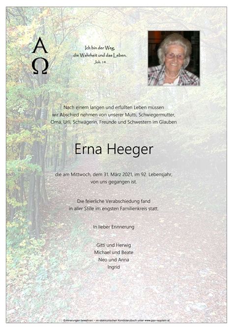 Parte F R Erna Heeger Pax Requiem