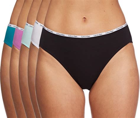 Calvin Klein Cotton Bikini Pack S Black White Mint Ocean Magenta At Amazon Womens