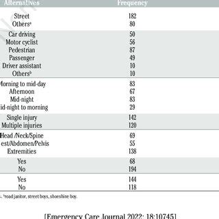 Characteristics Of Road Traffic Injury Victims Transported By Ambulance