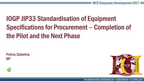 Pdf Iogp Jip33 Standardisation Of Equipment Specificationsfor