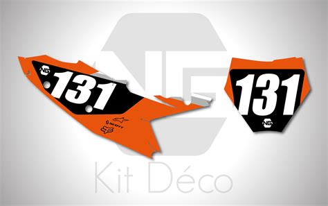 Kit déco fond de plaque numéro KTM SX SXF STRAT Séries 2 50 65 85 125