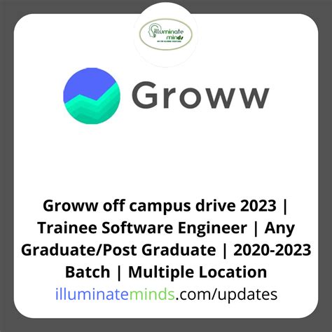 Groww Off Campus Drive 2023 Trainee Software Engineer Any Graduate