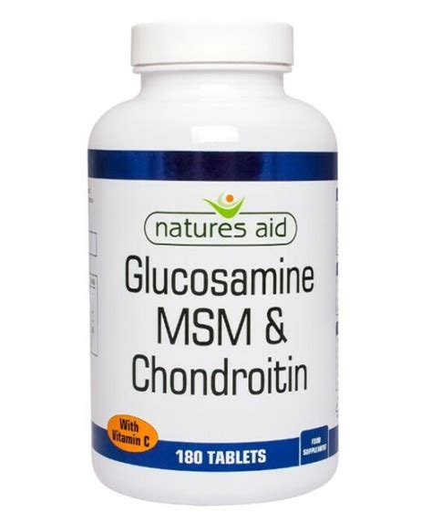 Natures Aid Glucosamine Msm 500mg With Chondroitin 100mg Tablets 180