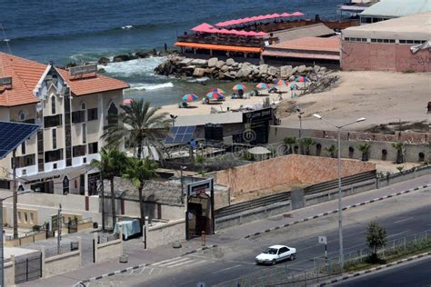 Palestinians on the See Beach of Gaza City Editorial Stock Image ...