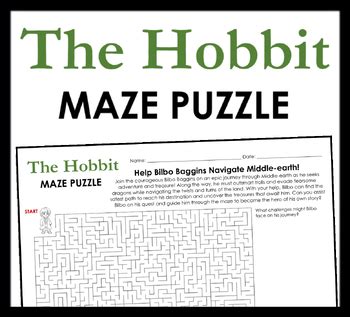 The Hobbit Maze Puzzle Fun Worksheet Activity Help Bilbo Through