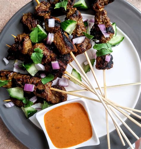 Homemade Thai Beef Satay With Peanut Sauce Rfood