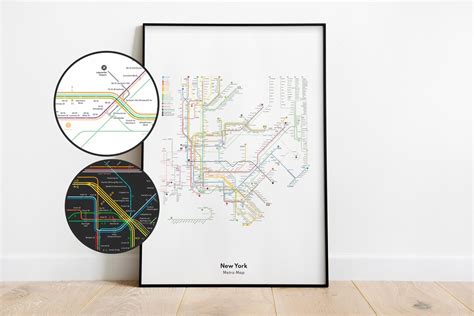 New York Metro Map Poster New York City Subway New York - Etsy