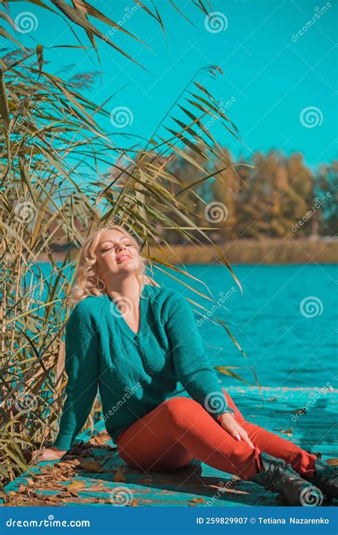 Autumn Vibes Blonde Chubby Woman Plus Size Concept Stock Image Image Of Eastern Cute 259829907