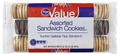 Kroger Sandwich, Assorted Cookies - 32 oz, Nutrition Information | Innit