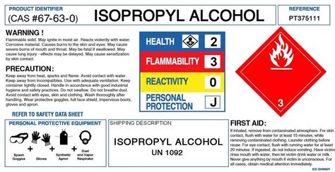 Isopropyl Alcohol Ghs Label