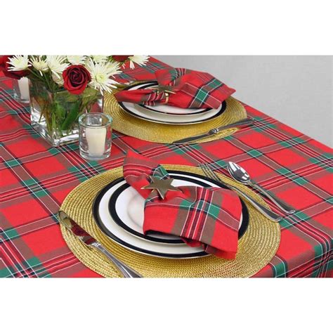 DII Holiday Plaid Cotton Tablecloth - 60x84 Inches - Festive Christmas Decor - Seats 6-8 People ...