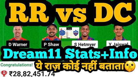 Rr Vs Dc Dream11 Prediction Rr Vs Dc Dream11 Rr Vs Dc Dream11 Team Rr Vs Dc Rr Vs Dc Youtube