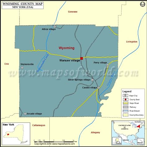 Wyoming County Map Map Of Yates County New York