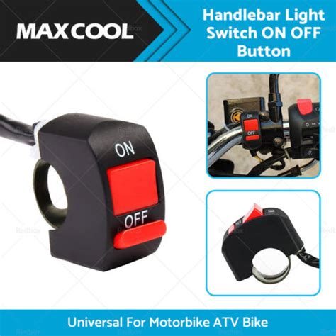 Universal Motorcycle Atv Black Bike Handlebar Light Switch On Off