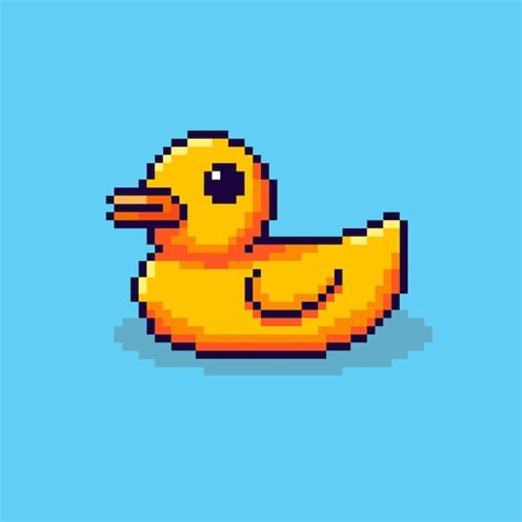 premium vector pixel art rubber duck game asset design