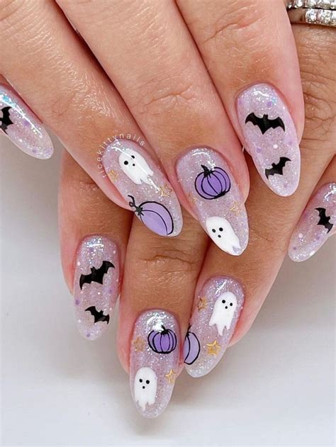 Ghost Nails 35 Spooky Cute Designs And Ideas Halloween Nails Cute