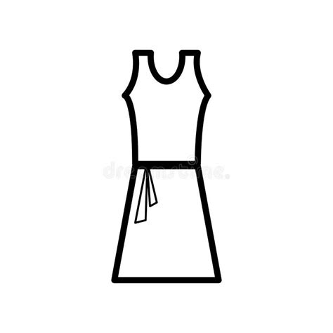 Sundress Thin Line Icon Summer Clothes Concept Evening Dress Sign On